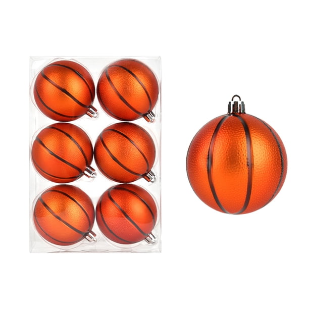 Juego de bolas colgantes para árbol de Navidad, fútbol, baloncesto, bolas de espejo de colores, decoración para fiestas