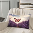 thumbnail image 5 of Naloa Butterfly Over Lavender Pillowcase, Throw Pillowcase, Wrinkle-Free, Stain-Resistant with Hidden Zipper for Bedroom Sofa-16"x24", 5 of 6
