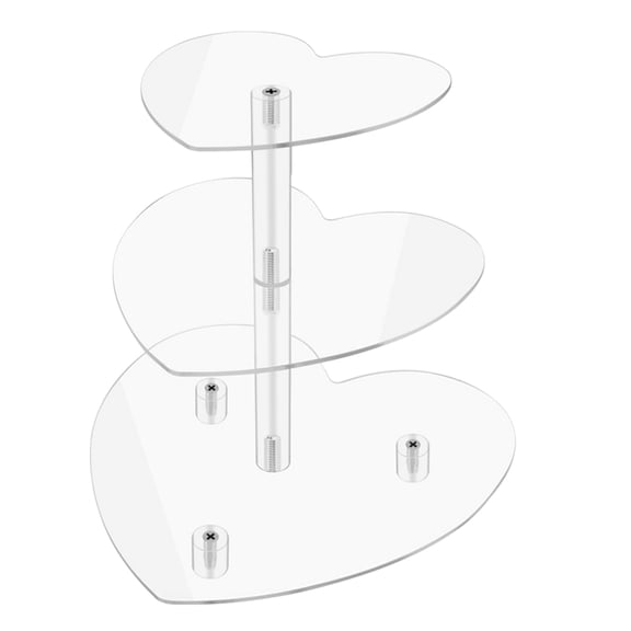 GETAJGHSD Elegant Heart Design Acrylic Cupcake Holder Three Tier Clear Cake Stand
