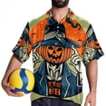 thumbnail image 4 of Halloween Font Men's Casual Poplin Printed Button Down Short Sleeve Summer Beach Shirts - Unisex, 4 of 6