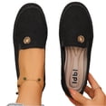 thumbnail image 5 of UDAUDU Women's Orthopedic Leather Loafers Slip On Flats 2026 Casual Comfortable Walking Shoes with Barefoot Feel Anti-Slip Rubber Sole, PU Upper Black 8 Wide, 5 of 6