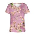 thumbnail image 4 of T-Shirts d'Été pour Femmes Grande Taille, Hauts d'Été pour Femmes, Blouse Imprimée d'Été, T-Shirts Décontractés à Col en V, Manches Courtes, Hauts, T-Shirt à Col en V pour Femmes en Liquidation, 4 of 5
