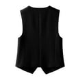 thumbnail image 4 of GEWSEY Women's Waistcoat Vest Button Down Sleeveless V-Neck Slim Fit Paired Fully Lined Business Casual Waistcoat with Pockets (Black, XXL), 4 of 4