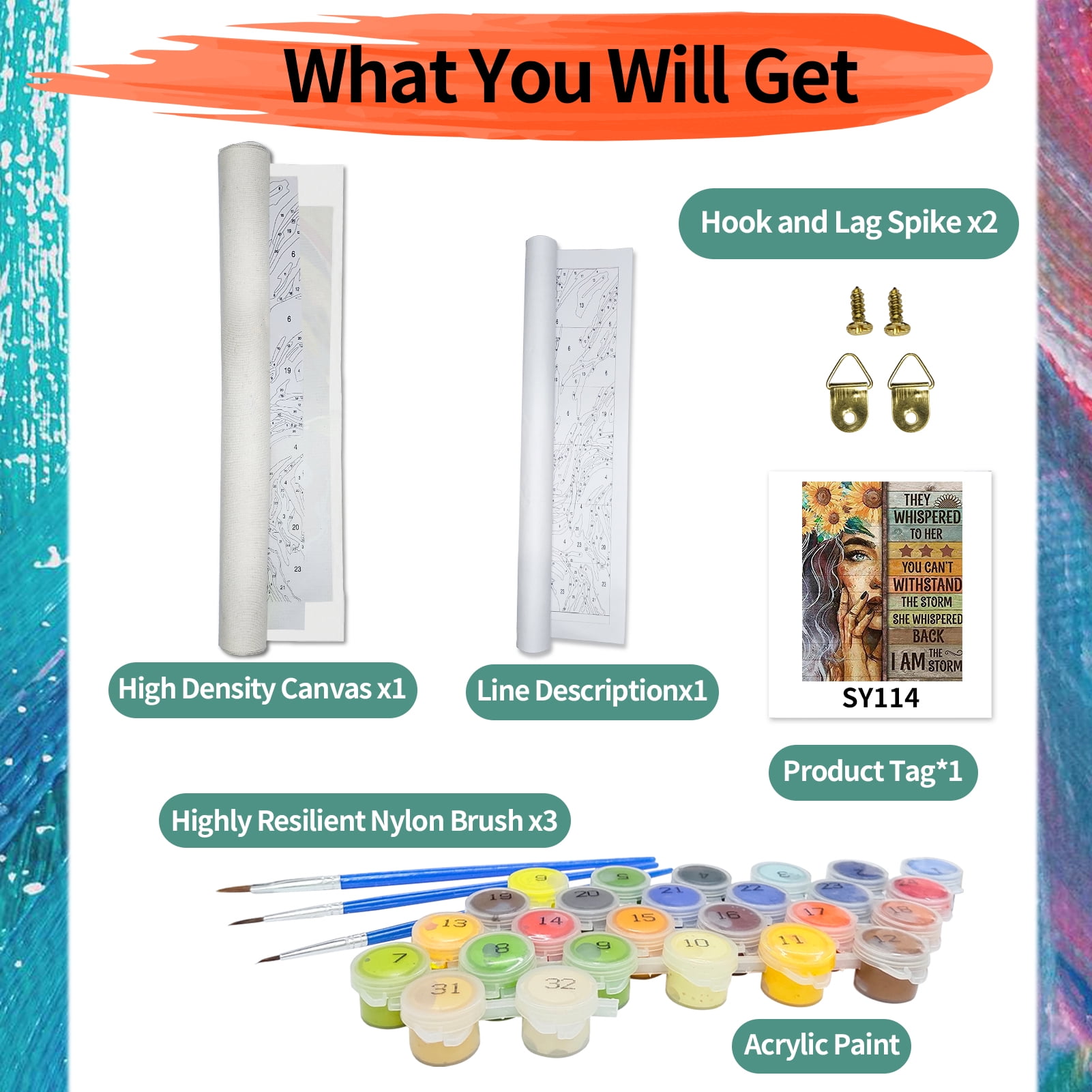 JYLMOOD DIY Paint by Numbers Kit for Adults, Easy Painting Set for Gift and Home Wall Decor, 16" W x 20" L