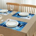 thumbnail image 3 of Light Blue Marble Flow Pattern Summer Placemats Table Placemats Set Of 4-Linen Kitchen Washable Placemats Table Mats 11.8"x17.7" Non-Slip Heat Resistant, 3 of 6