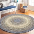 thumbnail image 3 of Super Area Rugs Braided Rug Round 10ft Farmhouse Kitchen Rug - Ridgewood Braided Rug for Living Room - Reversible - Indoor/Outdoor - Made in USA - Blue/Beige, 10' Round, 3 of 18