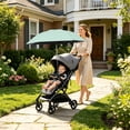 thumbnail image 4 of Universal Stroller Umbrella Parasol - UPF50+ Shade for Strollers, Wagons, Camping Carts, Tricycles - 360° Rotating Clamp, Foldable, Waterproof Green, 4 of 7