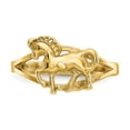 thumbnail image 5 of 14K Yellow Gold Ring Band Themed Polished Horse, Size 5, 5 of 5