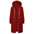 thumbnail image 3 of Juebong Women's Zip Up Hoodies Oversized Fleece Long Tunic Sweatshirt 2025 Casual Long Sleeve Fall Hoodie Jacket Sweatshirts with Pockets Red,S, 3 of 8