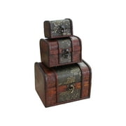3PCS Vintage Jewellery Storage Box Noble Cosmetic Box Delicate Wood Jewelry Box Creative Birthday Wedding Gifts for Women Use