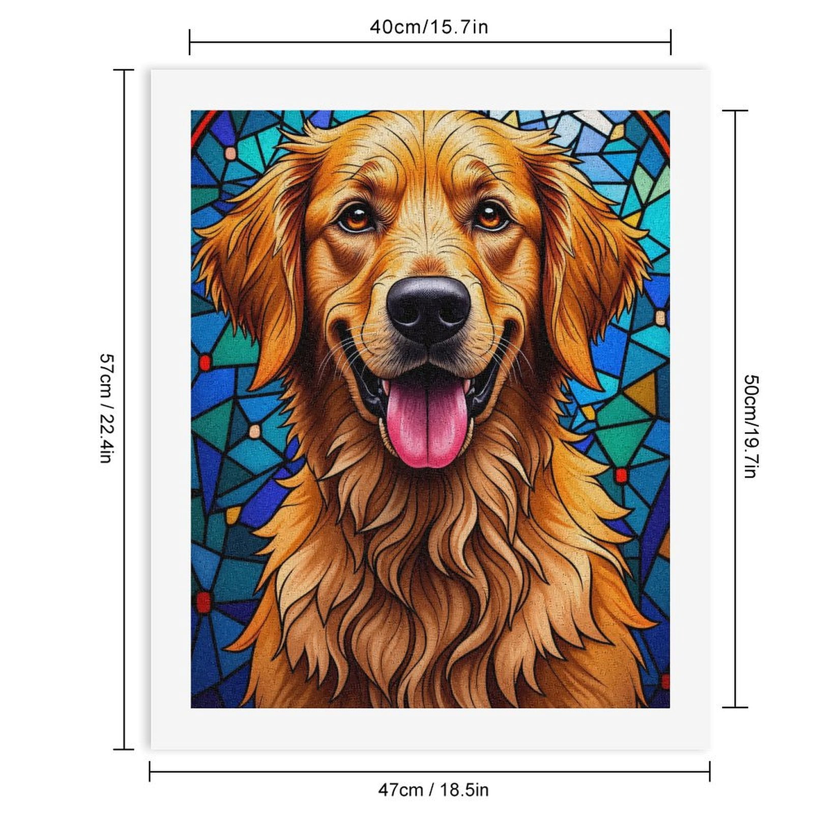 Paint By Numbers Kit for Adults Beginner - Golden Retriever Stained Glass Art DIY Canvas Painting Kits for Adults, Frameless Paint By Number for Adults for Home Wall Decor 16x20 Inch