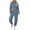 Blue-RongHuan women outfits sets, variant on Sweatsuits for Women Trendy Cropped Hoodie with Drawstring Casual Athletic Pants 2 Piece Outfit Track Suits