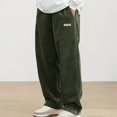thumbnail image 2 of Lmnyox Men's Baggy Sweatpants Wide Leg Open Bottom Corduroy Joggers Casual Drawstring Waist Athletic Trousers, 2 of 6