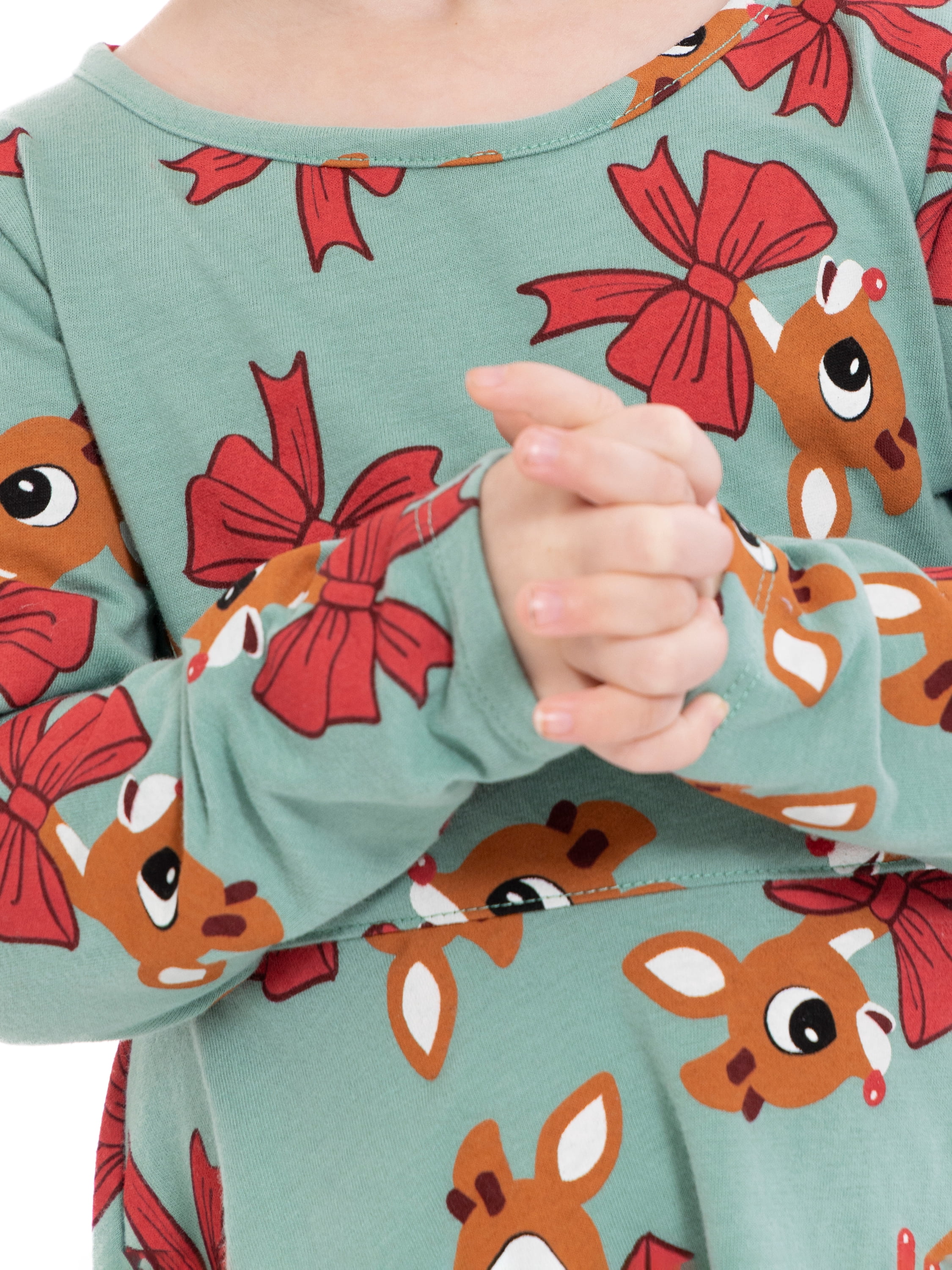 Rudolph Toddler Girls' Print Dress with Long Sleeves, Sizes 12M-5T