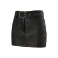 thumbnail image 4 of Qiylii Women Leather Mini Pencil Skirts with Belt,Black S-L, 4 of 9