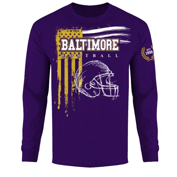 Men's Vintage USA Flag Football Long Sleeve Shirts (S-2XL)