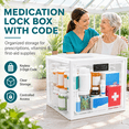 White L Large Lockable Medication Storage Chest with Combination Lock ...