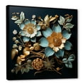 thumbnail image 2 of Designart "Gilded Foliage Of Golden Flowers" Plants Floater Framed Canvas Wall Art, 2 of 5