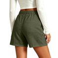 thumbnail image 7 of SOOMLON Linen Shorts Women Plus Size Elastic Waist Shorts Button Breathable Shorts with Pockets Casual Summer Bottoms, 7 of 7