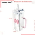 thumbnail image 4 of Bowknot Glass Cup with Handle, Lovely Bow Glass Cup with Straw & Lid, Transparent Long Glass Cup, Clear Glass Lemon Tea Cup, Milk Glass Cup, Coffee Mug for Home Office Cafe, 4 of 5