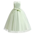 thumbnail image 2 of IBTOM CASTLE Little Big Girls Flower Tulle Dress Princess Pageant Wedding Birthday Party Formal Long Dance Evening Maxi Gown 6-7 Years Light Green, 2 of 8