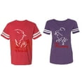 thumbnail image 1 of Her Beauty His Beast Matching Couple Cotton Jerseys (Men Red / Women Purple) (Men XL / Women XXL), 1 of 3