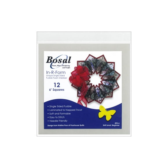 Bosal In R Form Fold N Stitch Wreath 6" Sq 12pc