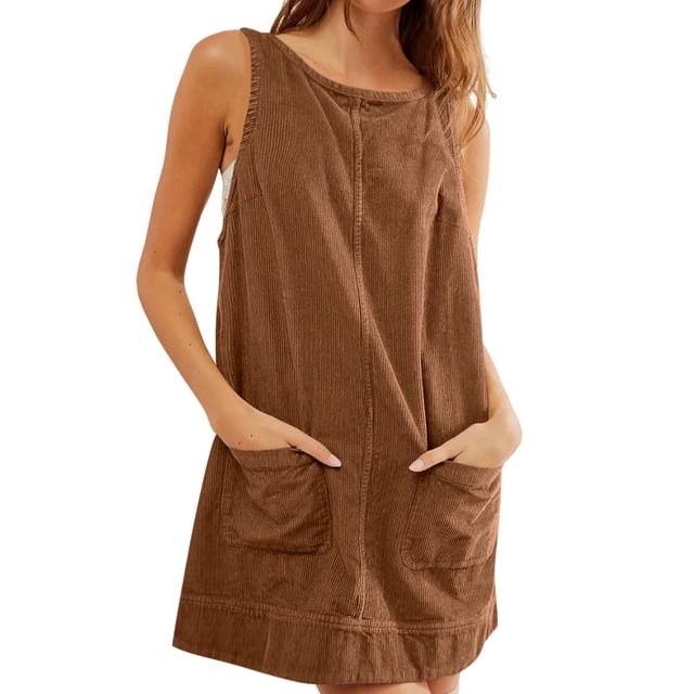 Gspmoly Robes Grande Taille pour Femmes aux Formes, Mode Femme Décontractée Couleur Unie Col Rond Robe Débardeur Sans Manches Robes de Mariage pour Femmes jusqu'à 70 % de Rabais