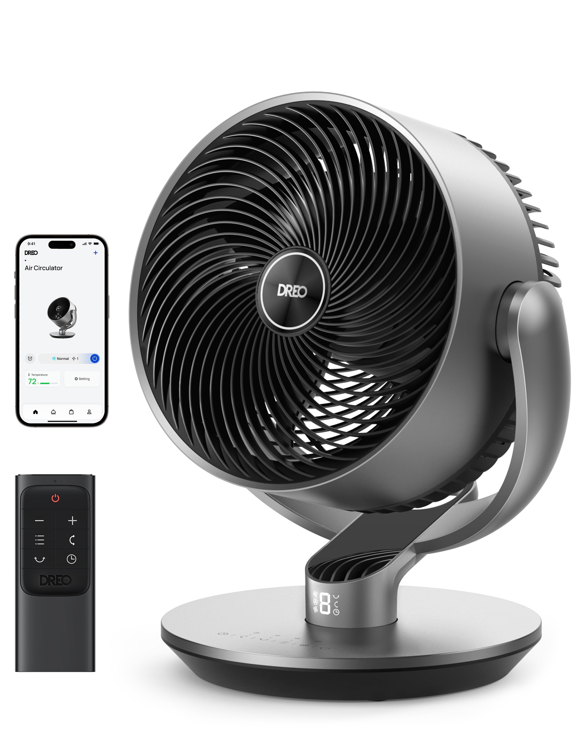 Dreo Smart Fans for Home, 110ft Air Circulator, 120°+90° Oscillating