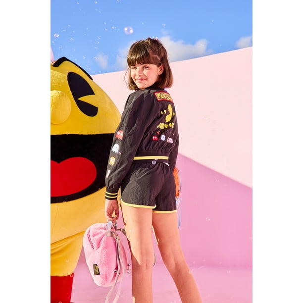 B-GIRL Down Jacket NAGAME 小畑 Justice Girls PAC-MAN Bomber Jacket, Sizes XS-XL & Plus