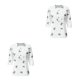 thumbnail image 3 of Blusa informal de mujer Qarigey manga corta cuello en V estampado botón pulóver Oficina verano S M L XL XXL 3XL, 3 of 6