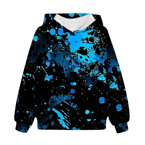Gpaecead Hoodies For Teen Girls Casual V-Neck Graffiti Long Sleeve Sweatshirts with Pockets 5 Years Orange