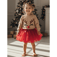 thumbnail image 4 of BemeyourBBs Toddler Baby Girl Christmas Outfit Reindeer Long Sleeve Sweatshirt and Tulle Tutu Skirt 2 Piece Set Xmas Clothes, 4 of 9
