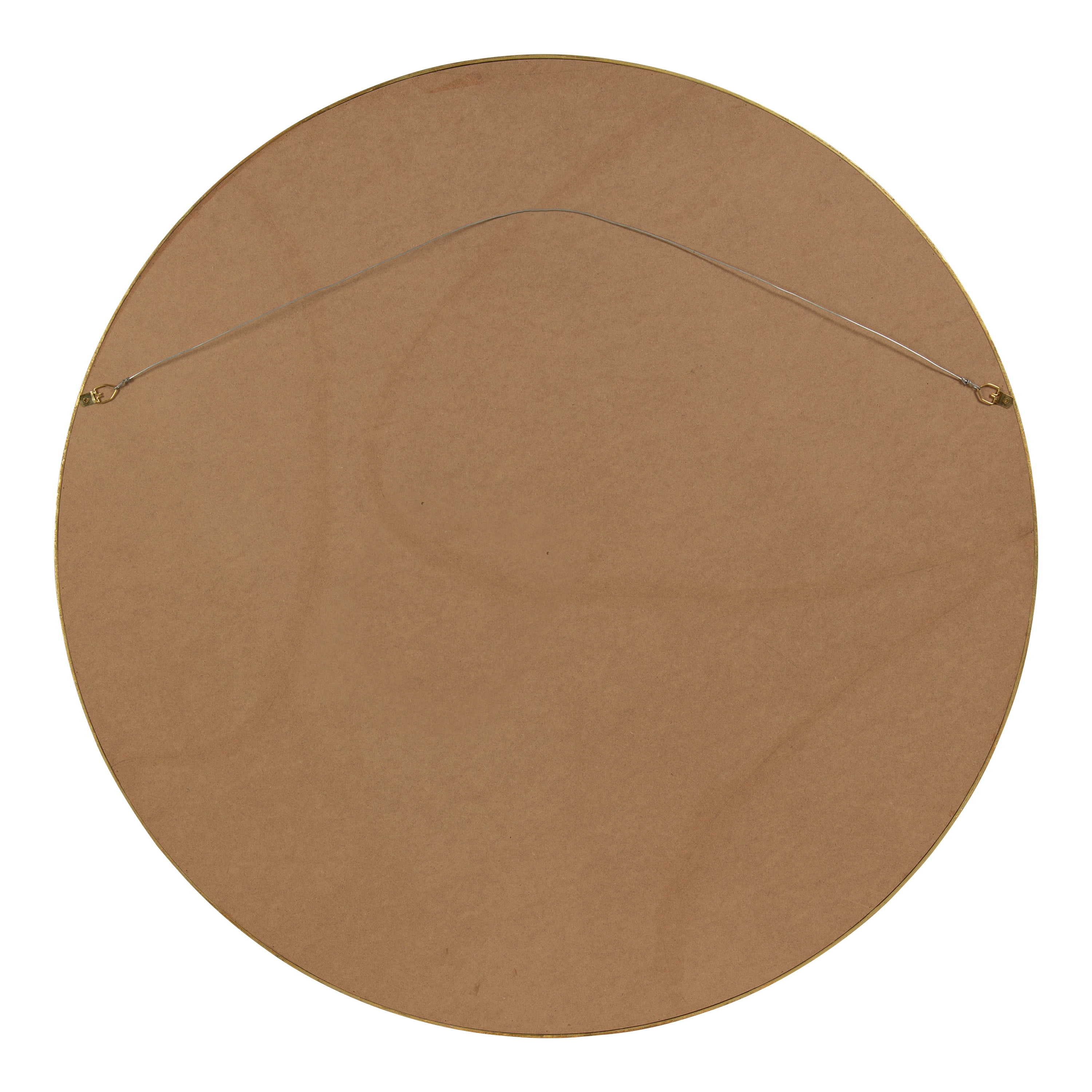 Kate and Laurel Travis Round Wood Wall Mirror, 31.5" Diameter, Gold, Modern Glam Wall Décor Accent