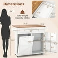thumbnail image 2 of Rolling Kitchen Island with Trash Can Storage Cabinet, Drop Leaf Breakfast Bar Table, Towel Holder, 2 Drawers & Door Racks, 4 Rubber Wheels, Wood Island Table for Kitchen (White), 2 of 8
