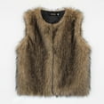 thumbnail image 6 of HTNBO Faux Fur Vest Women Warm Shaggy Fuzzy Fleece Jacket Casual Loose Sleeveless Waistcoat Soft Open Front Winter Coats, 6 of 8