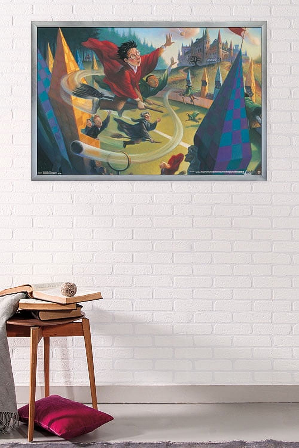 The Wizarding World: Harry Potter - Illustrated Quidditch Wall Poster, 22.375" x 34", Framed