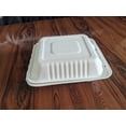 thumbnail image 2 of [200pk] 100% COMPOSTABLE 8 x 8  Takeout Clamshell Food Container Microwave Safe, BPI Certified Made from Sugarcane Bagasse, 2 of 6