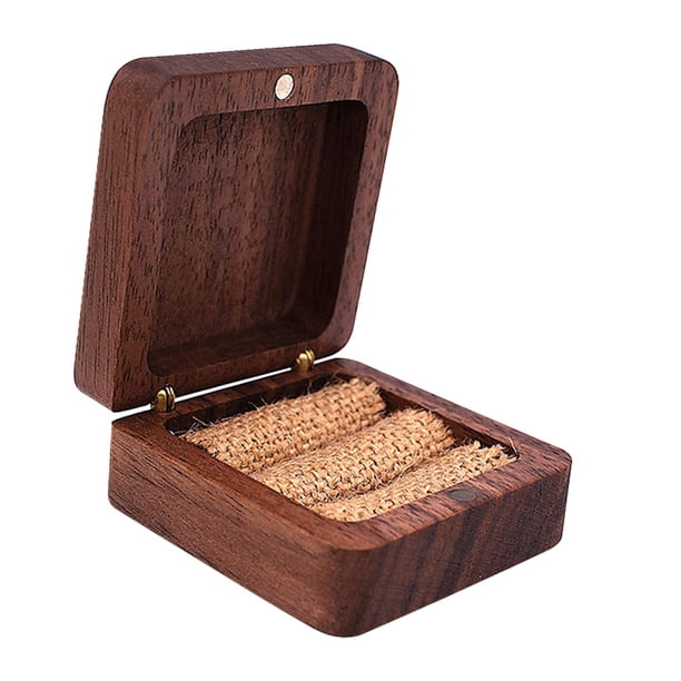 Caja de anillos de nogal negro Joyas a granel Contenedor de almacenamiento de joyas de boda Caja de venta al por menor de joyas Administrador de joyas Administrador de almacenamiento de joya