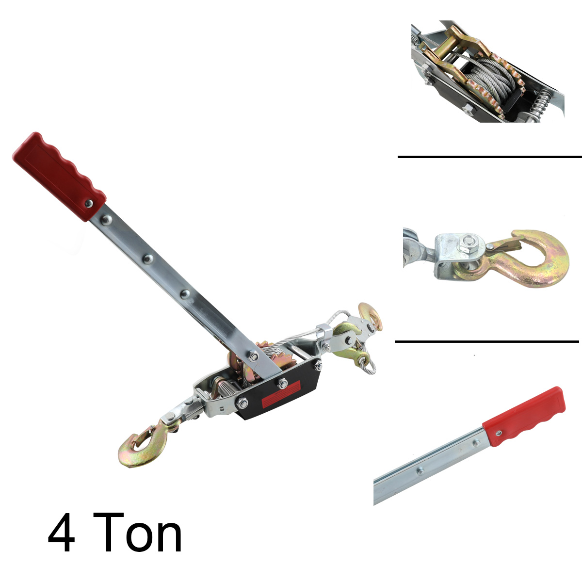 YILIKISS 4 Ton Hand Puller Heavy Duty Winch Pull Hoist Come Along Cable