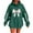 Army Green, variant on Tops for Women Rugby Hooded Sweatshirt Long Sleeves Pockets Print Long Top,Womens Sweatshirts Army Green