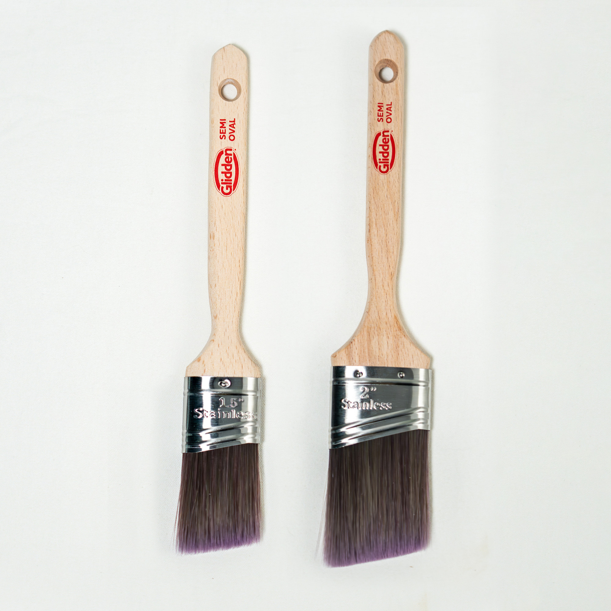 Glidden Semi-Oval Angled Sash Paint Brush Combo (1.5 & 2") photo 4