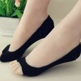 thumbnail image 4 of HLONK Frcolor 6 Pairs Invisible Peep Toe Socks Non-slip Heel Grip Low Cut Ankle Liner Aloe Fiber Toeless Socks (Random Color), 4 of 6