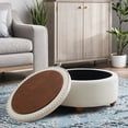 thumbnail image 3 of 30'' Round Ottoman with Storage, Modern Tufted Storage Ottoman with Removable Top for Living Room, Bedroom, Beige, 3 of 8