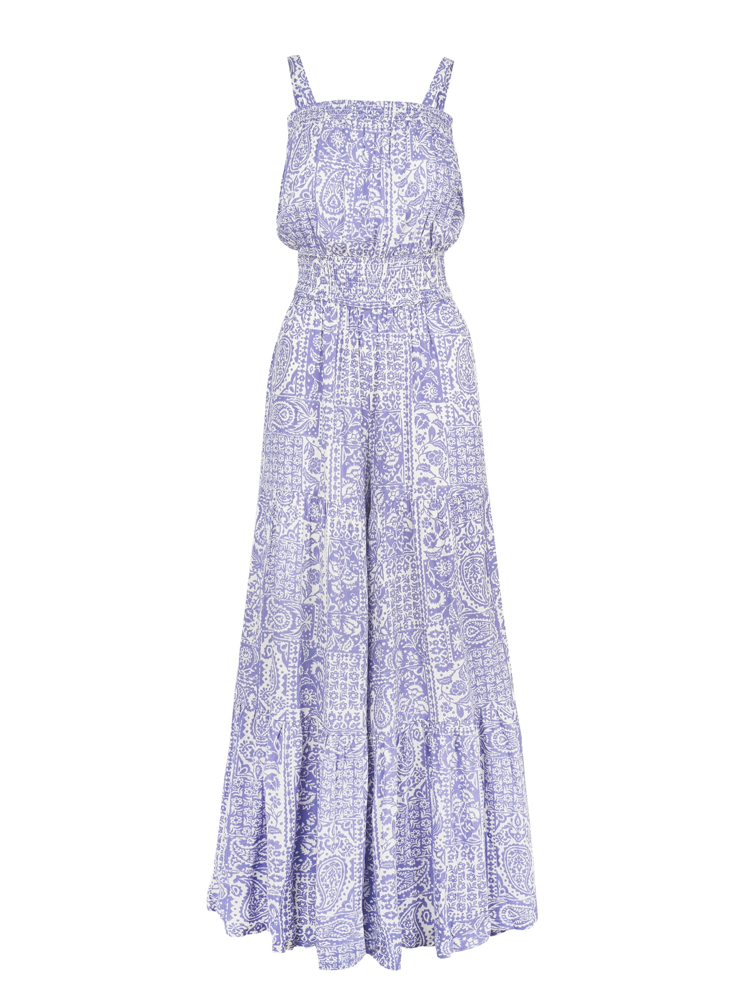 Jessica Simpson Women's Delene Smocked Wide Leg Jumpsuit, 30.5" Inseam, Sizes XS-XL