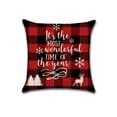 thumbnail image 4 of Christmas Design, Deer, Tree, Snowflakes Cotton Linen Fabric Decorative Indoor / Outdoor Throw Pillow Cover Set 18x18, 4 of 5