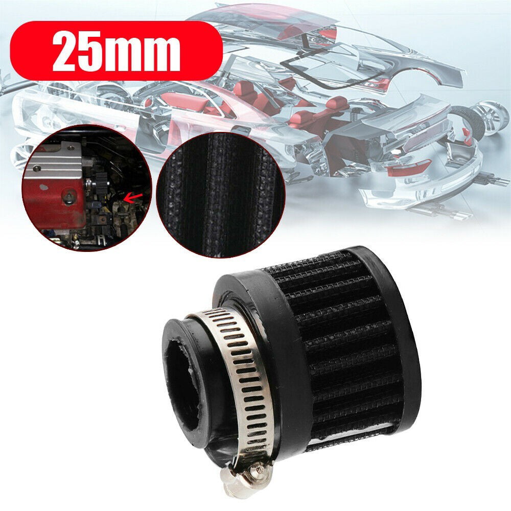 25mm Car Air-Intake-Filter Turbo Vent Crankcase Motorcycle Breather Valve Black 