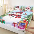 thumbnail image 3 of Homewish Cute Cartoon Snowman Twin Sheet Sets,Colorful Christmas Gifts Twin Fitted Sheet,Merry Xmas Flat Sheet For Girls Kids,Breathable Home Decor,3pcs, 3 of 7