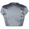 thumbnail image 2 of Fashion Secrets Junior's Satin Bolero Cardigan Shrug (Medium, Charcoal), 2 of 2