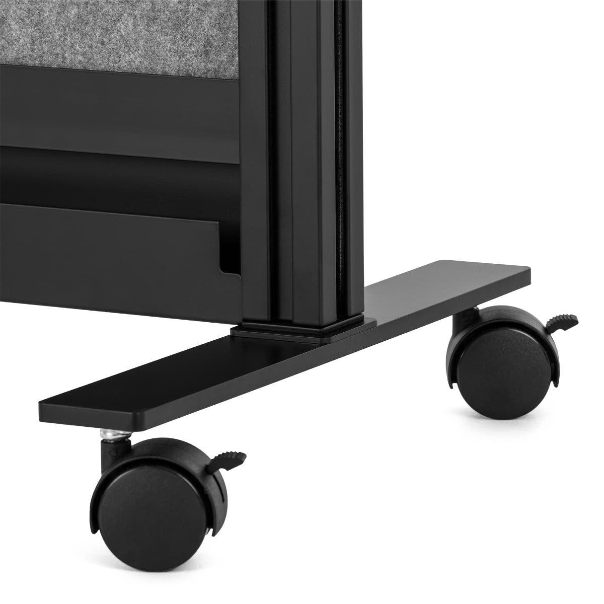 Luxor Workflow Modular Wall Bundle with 2 Walls + Hinge + Casters, 70" x 70" & 53" x 70", Black, Freestanding